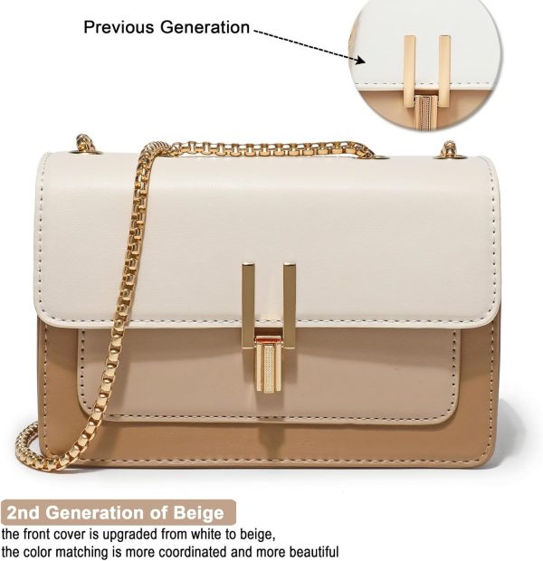 Color-Block Crossbody Bags for Women Leather Cross Body Purses Cute Designer Handbags Shoulder Bag Medium Size - Image 2