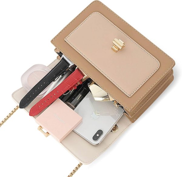 Color-Block Crossbody Bags for Women Leather Cross Body Purses Cute Designer Handbags Shoulder Bag Medium Size - Image 6