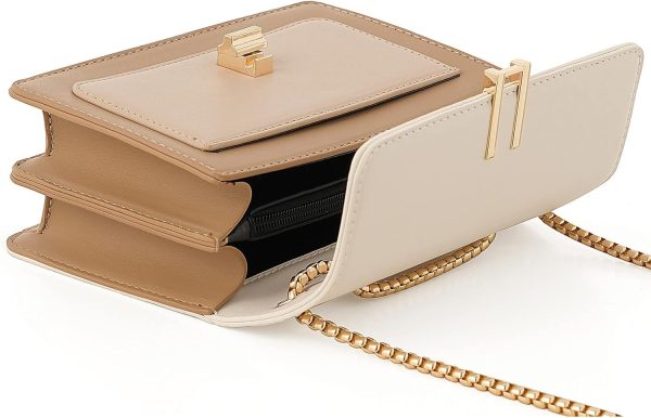 Color-Block Crossbody Bags for Women Leather Cross Body Purses Cute Designer Handbags Shoulder Bag Medium Size - Image 7