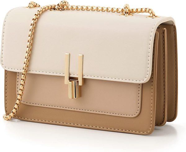 Color-Block Crossbody Bags for Women Leather Cross Body Purses Cute Designer Handbags Shoulder Bag Medium Size - Image 9