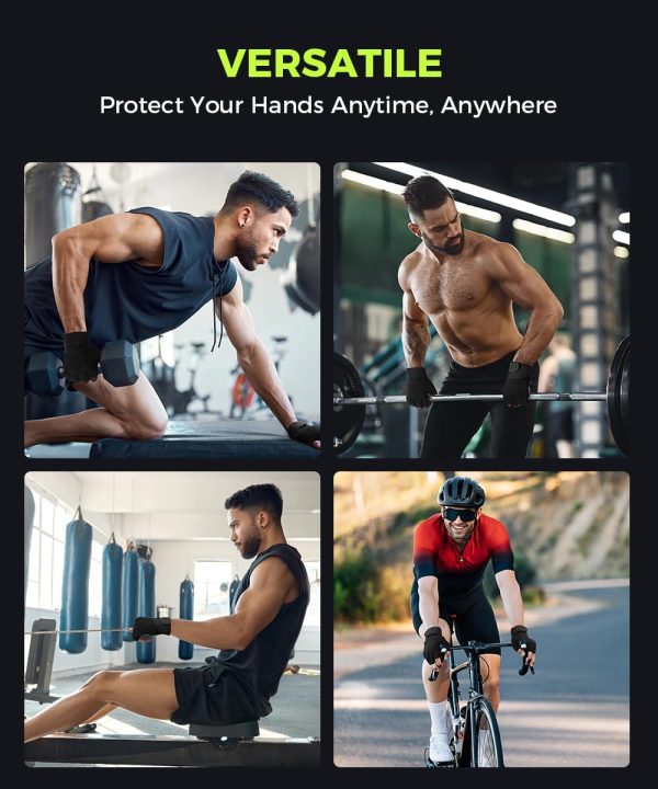 Fingerless Workout Gloves for Men and Women, Lightweight Breathable Fitness Gloves for Weightlifting, Cycling, Climbing, Rowing - Image 5