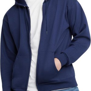 Men's Zip-Up Hoodie, EcoSmart Fleece Full-Zip Hoodie for Men, Hooded Sweatshirt