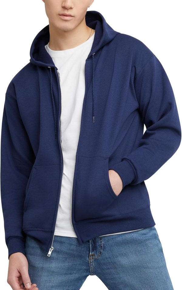 Men's Zip-Up Hoodie, EcoSmart Fleece Full-Zip Hoodie for Men, Hooded Sweatshirt