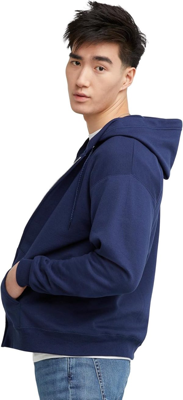 Men's Zip-Up Hoodie, EcoSmart Fleece Full-Zip Hoodie for Men, Hooded Sweatshirt - Image 3