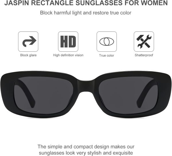 Rectangle Sunglasses for Women Men Trendy Y2k Retro 90s Sun Glasses UV400 Protection Cool Square Frame - Image 5
