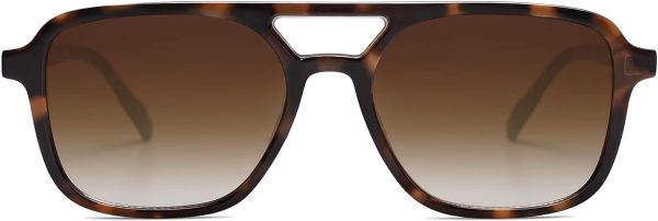 Retro Aviator Sunglasses for Women Men,Trendy Rectangle Womens Mens Shades Sun Glasses SJ2202 - Image 3