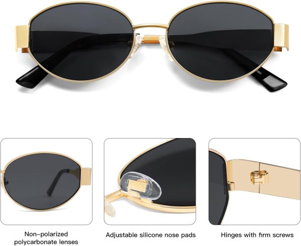 Retro Oval Sunglasses for Women Trendy Sun Glasses Classic Shades SJ1217 - Image 4