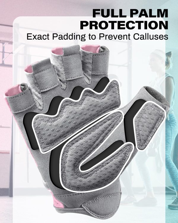 VINSGUIR Breathable Workout Gloves for Women, Weight Lifting Gloves for Gym, Cycling, Exercise, Fitness and Training, with Excellent Grip and Cushion Pads - Image 2