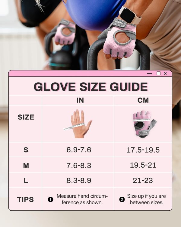 VINSGUIR Breathable Workout Gloves for Women, Weight Lifting Gloves for Gym, Cycling, Exercise, Fitness and Training, with Excellent Grip and Cushion Pads - Image 6