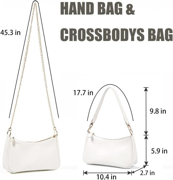 Clutch Tote Handbags with 2 Removable Straps and Zipper Closure Crossbody Bags Shoulder Purse Handbag for Women - Image 2