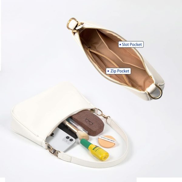 Clutch Tote Handbags with 2 Removable Straps and Zipper Closure Crossbody Bags Shoulder Purse Handbag for Women - Image 4
