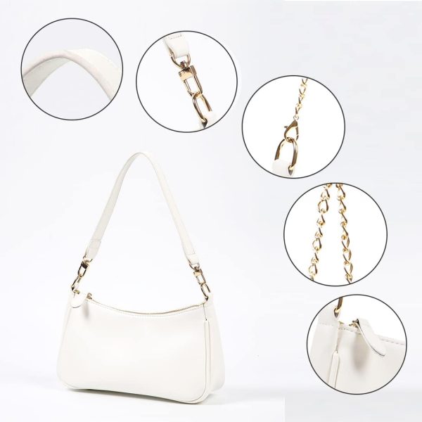 Clutch Tote Handbags with 2 Removable Straps and Zipper Closure Crossbody Bags Shoulder Purse Handbag for Women - Image 6