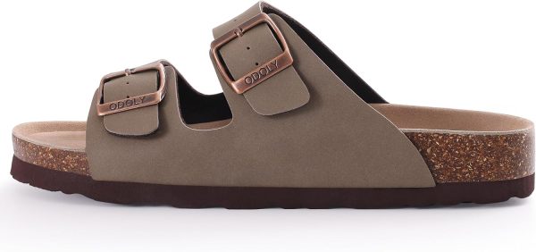 Women's Cork Footbed Slide Sandal, Comfortable Summer Beach Sandals with Adjustable Buckle - Image 4